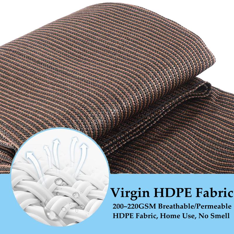 95% Anti-UV Coffee Brown HDPE Fabric Retractable Wave Canopy Sun Shade Net Garden Pergola Swimming Pool Shading Sails Sliding Canopy