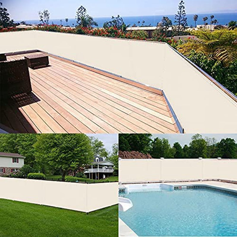 Milky Color 300D Polyester Waterproof Balcony Privacy Screen Net Terrace Windproof Safety Fencing Net Rainproof Sun Shading Sails