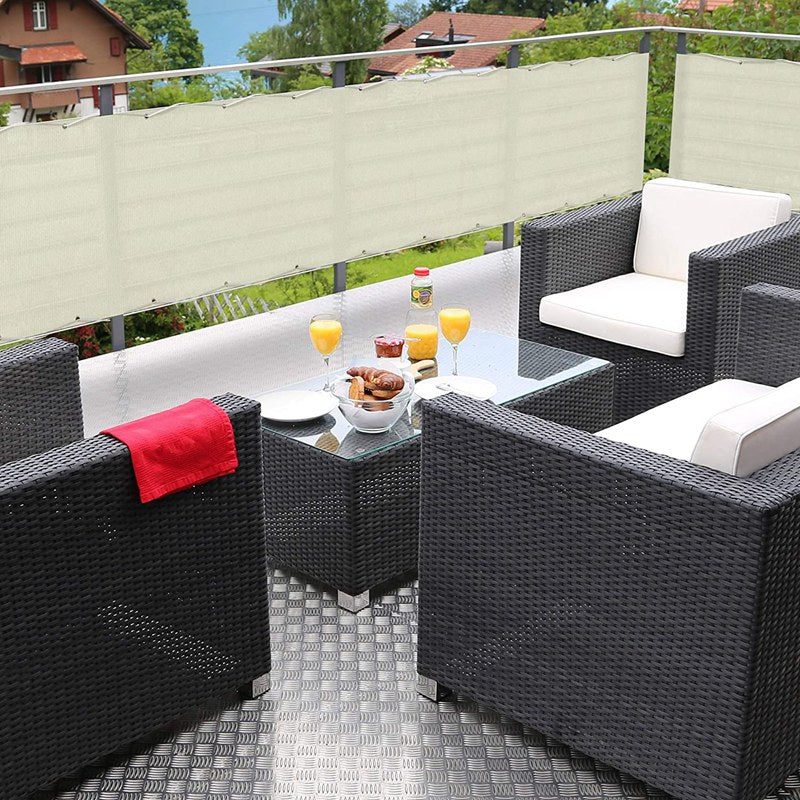 Milky Color 300D Polyester Waterproof Balcony Privacy Screen Net Terrace Windproof Safety Fencing Net Rainproof Sun Shading Sails