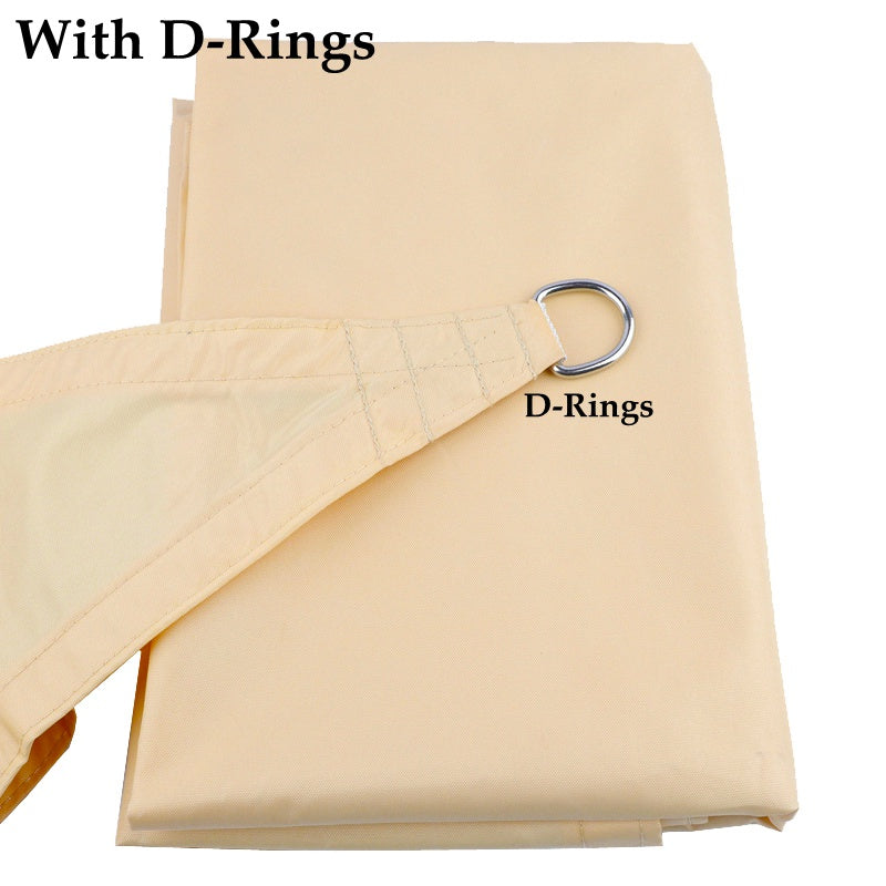 Beige D-Ring 300D Polyester Waterproof Sun Shade Net Garden Gazebo Canopy Awnings Rainproof Sun Shading Net