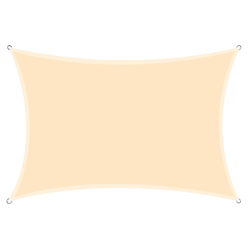 Beige D-Ring 300D Polyester Waterproof Sun Shade Net Garden Gazebo Canopy Awnings Rainproof Sun Shading Net